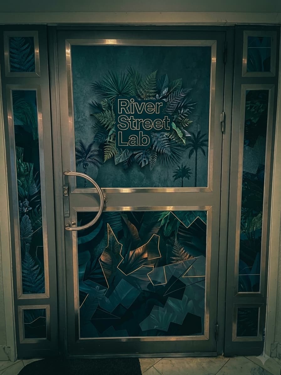 Entrén till River Street Lab på Ågatan 31 i Linköping centrum